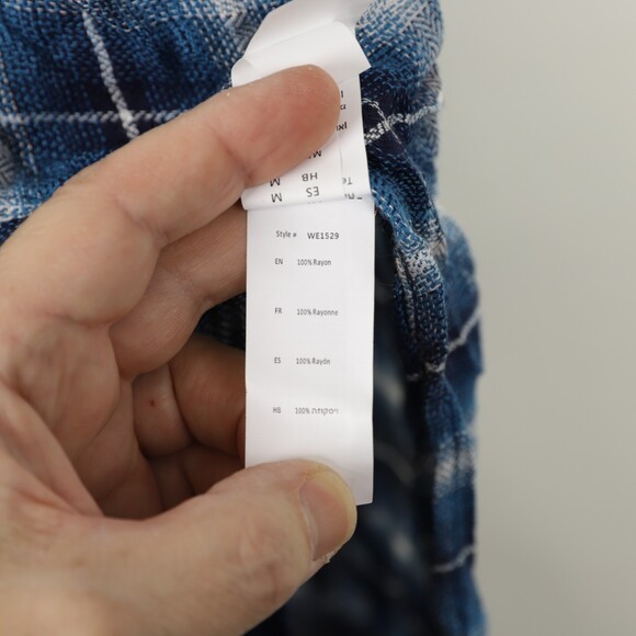 NWT UK2LA Sleeveless Boho Button Down Plaid Shirt size M - Picture 12 of 12